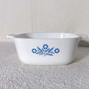Vintage Corningware Blue Cornflower Print 6  Cup Casserole Dish
